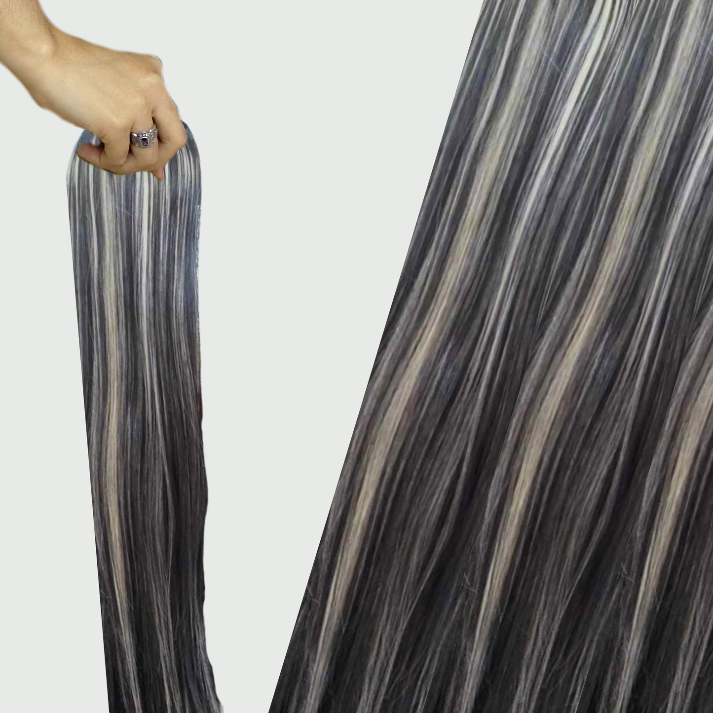 Extensiones de Cabello Tipo Cola con Cinta (Sintético Kanekalon) - Liso