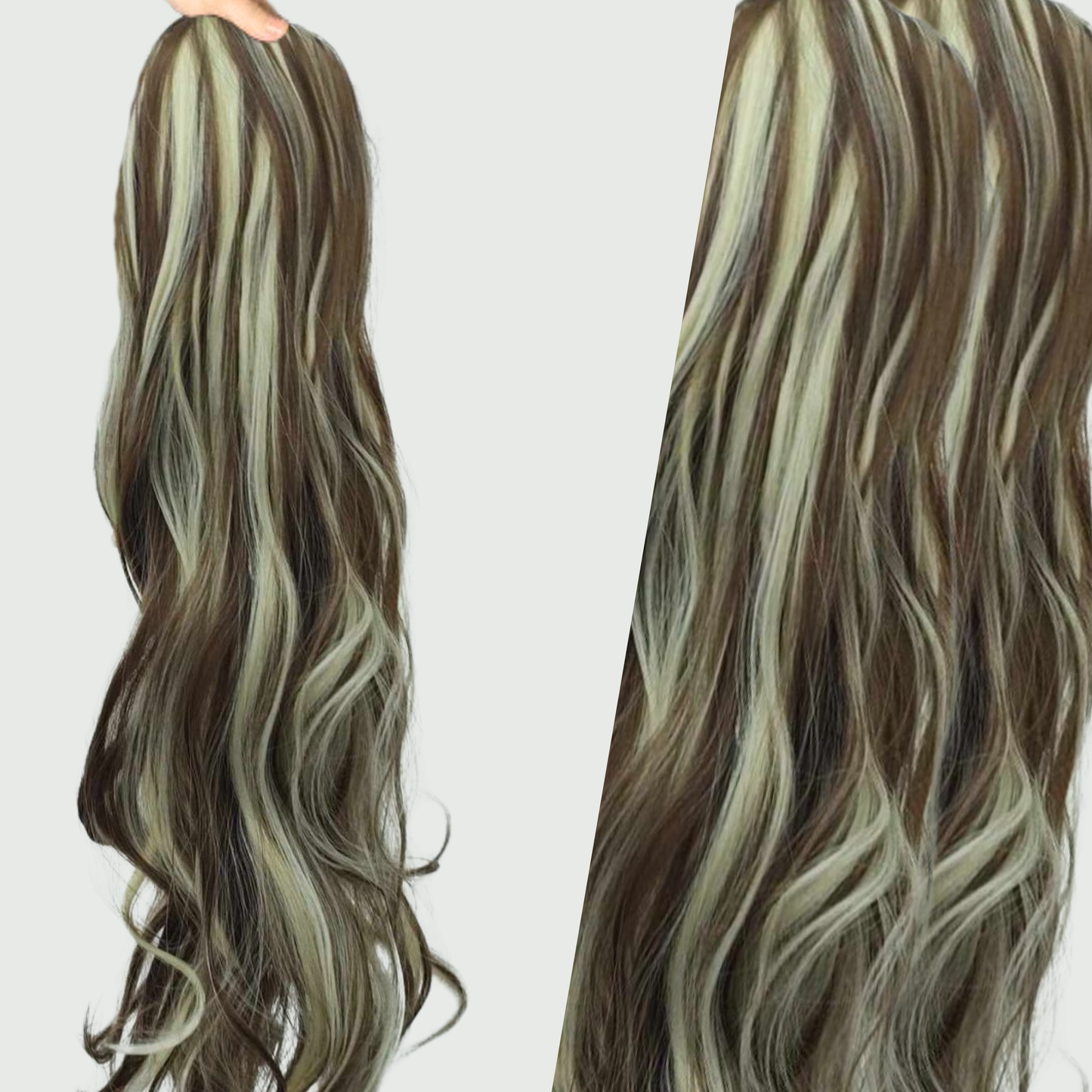Extensiones de Cabello Tipo Cola con Cinta (Sintético Kanekalon) - Liso