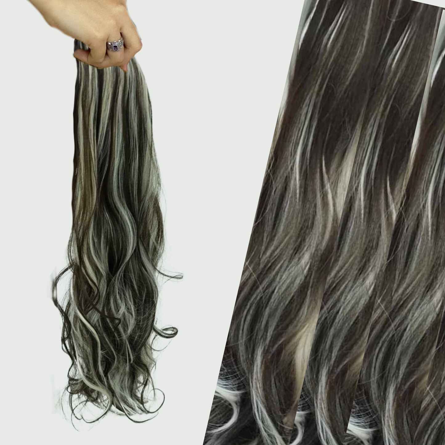 Extensiones de Cabello Tipo Cola con Cinta (Sintético Kanekalon) - Liso