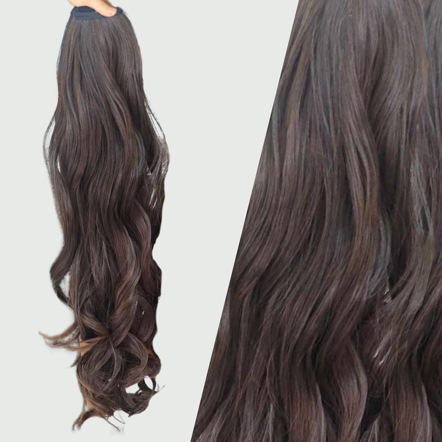 Extensiones de Cabello Tipo Cola con Cinta (Sintético Kanekalon) - Liso