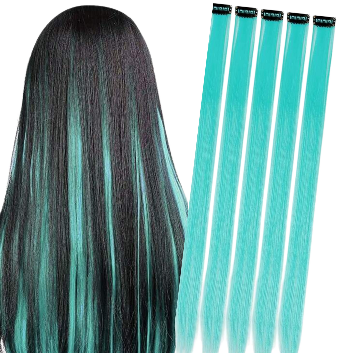 Extensión de Cabello con Clip (Sintético Kanekalon) - Tonos Solido
