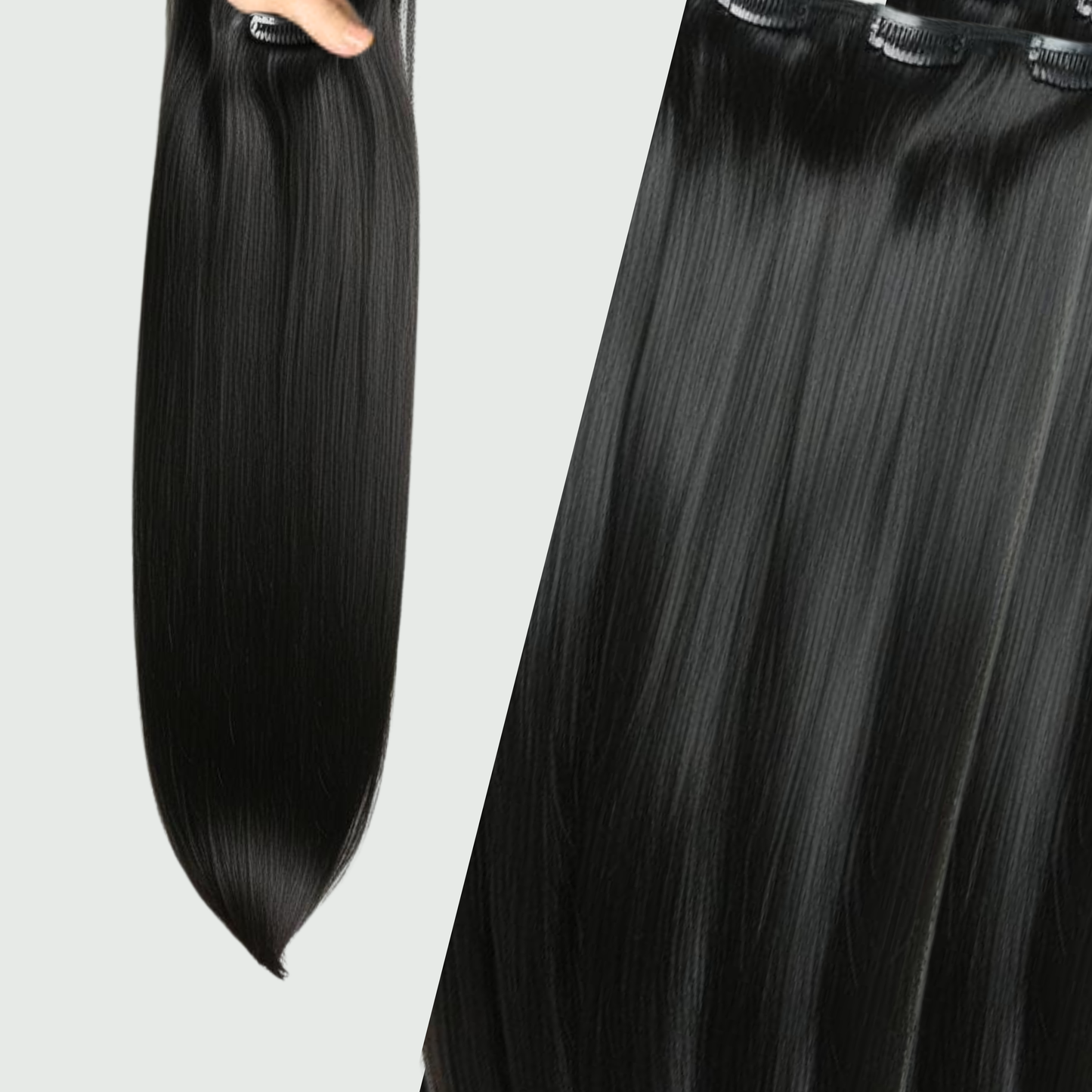 Extensiones de Cabello Tipo Cola con Cinta (Sintético Kanekalon) - Liso