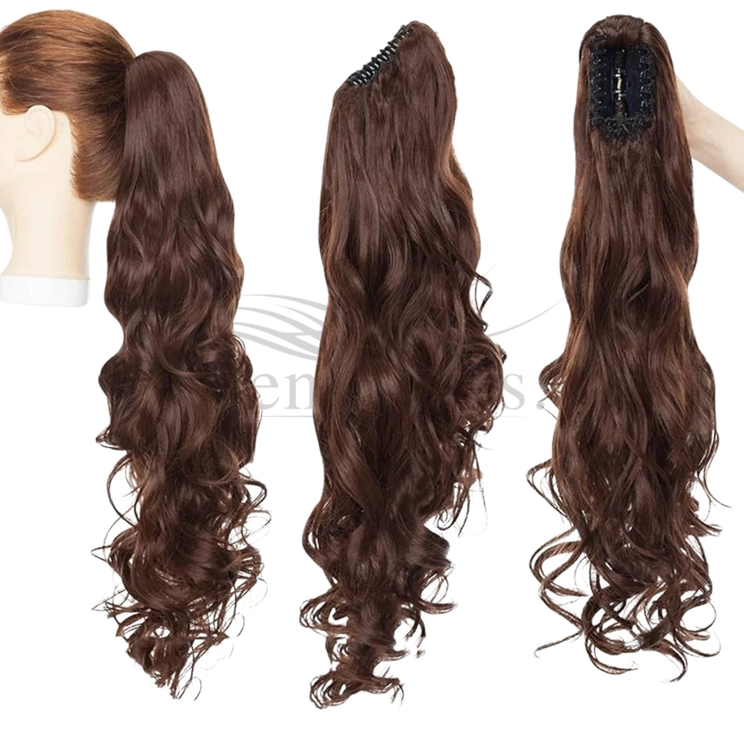Extensiones de Cabello Tipo Cola con Pinche (Sintético Kanekalon) - Ondulado