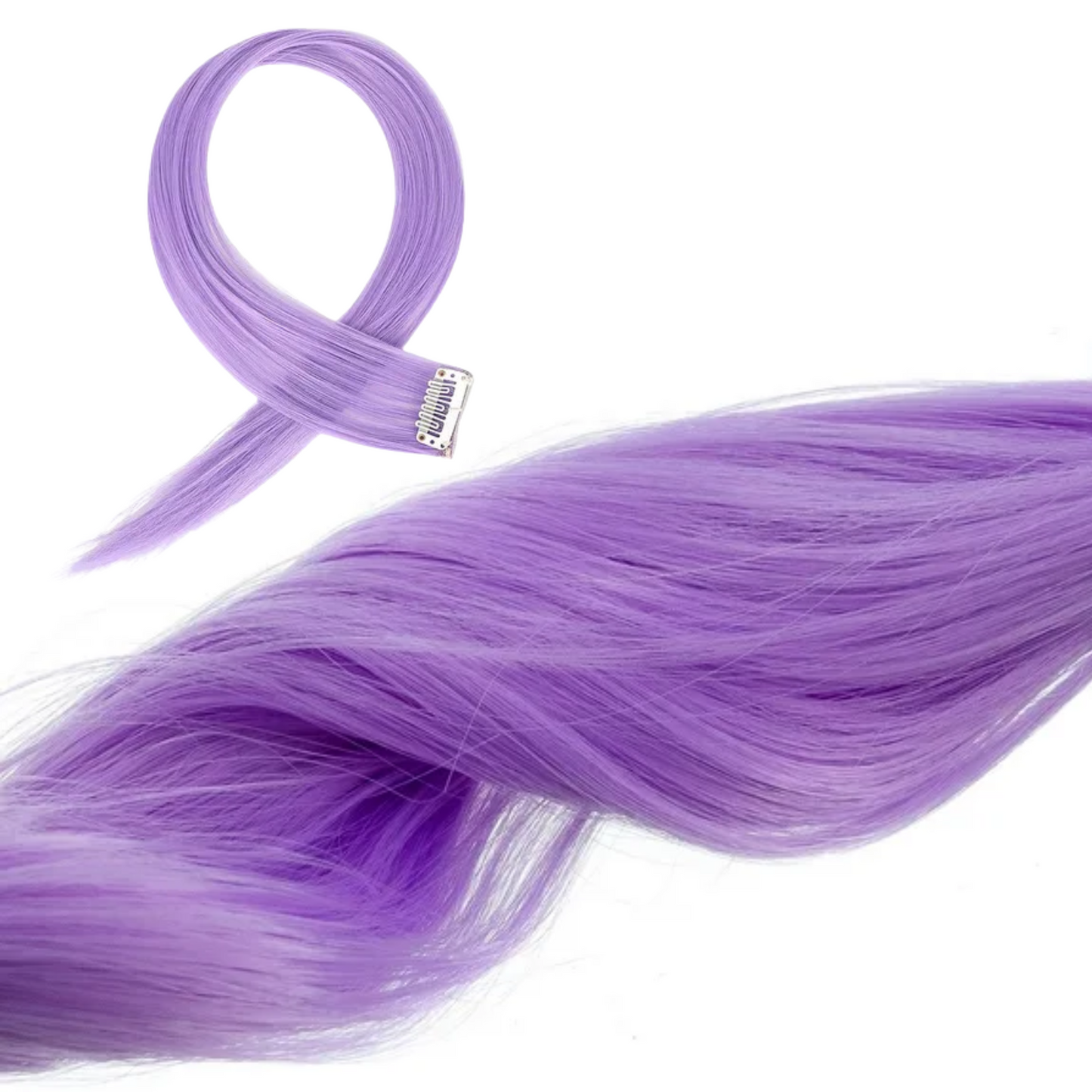 Extensión de Cabello con Clip (Sintético Kanekalon) - Tonos Solido