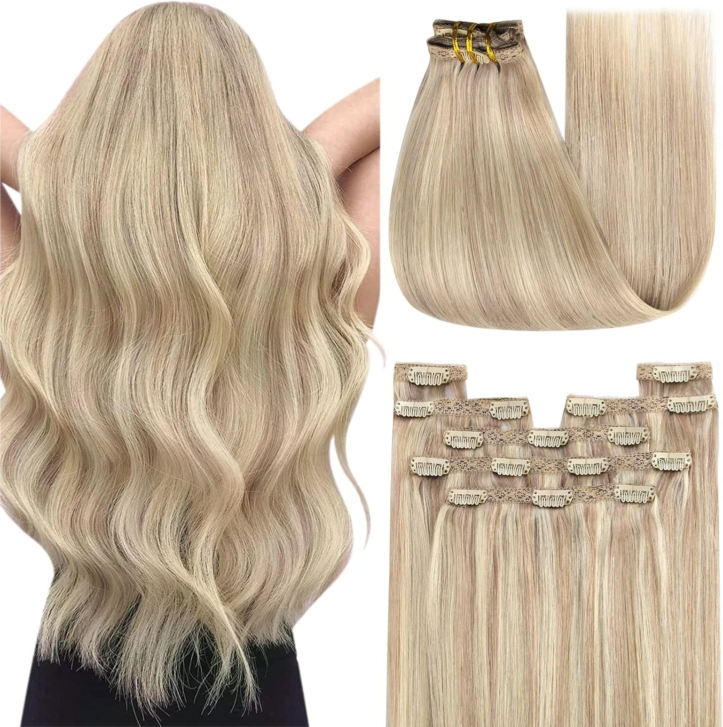 Extensión de Cabello con Clip (Sintético Kanekalon) - Ondulado