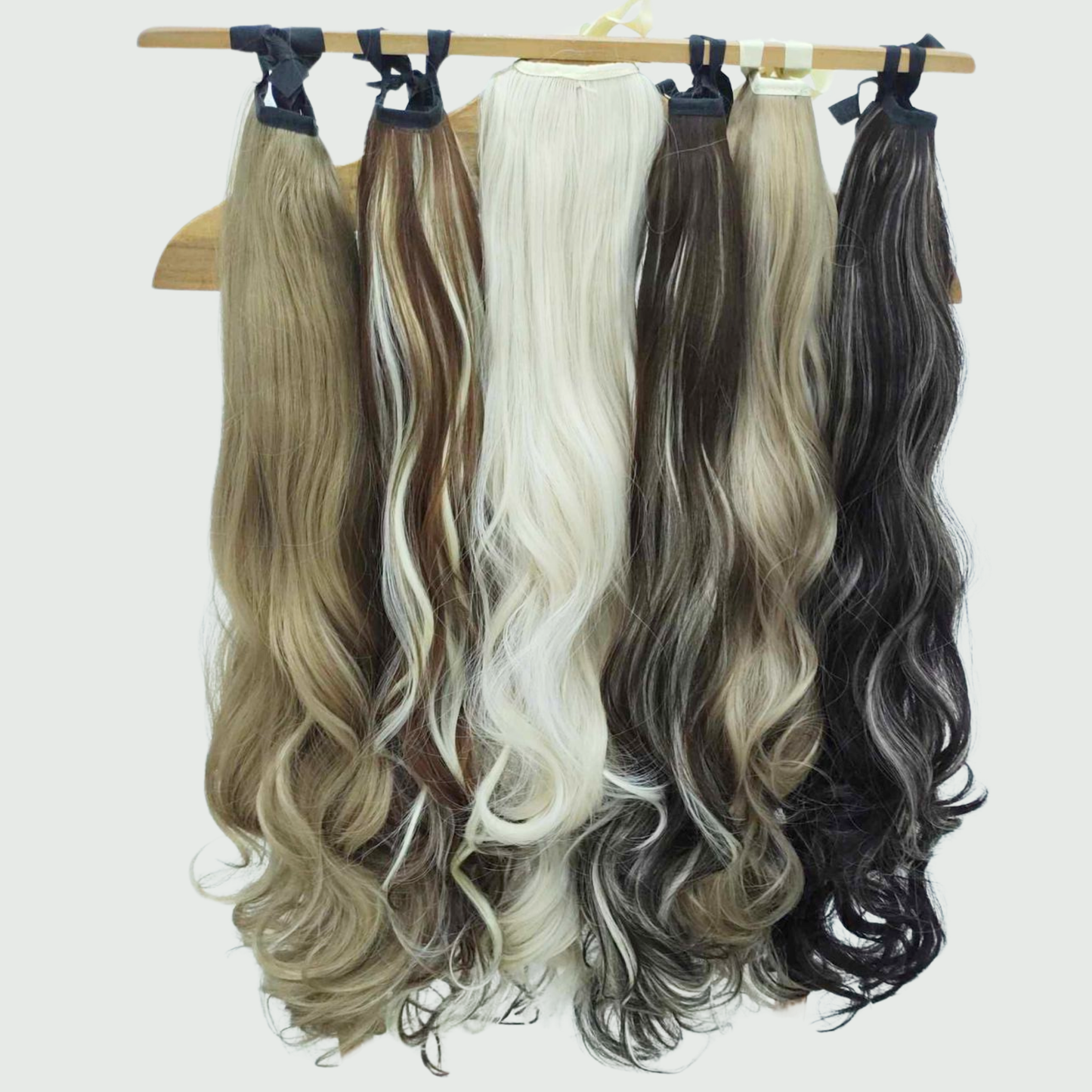 Extensiones de Cabello Tipo Cola con Cinta (Sintético Kanekalon) - Liso