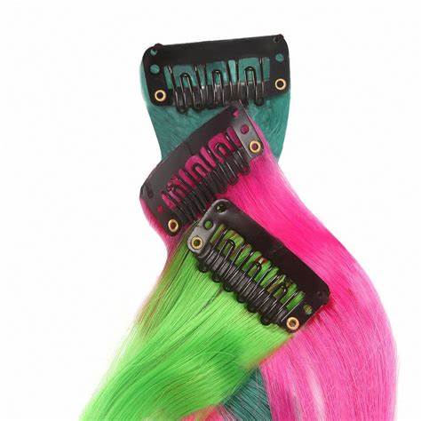 Extensión de Cabello con Clip (Sintético Kanekalon) - Tonos Multicolor