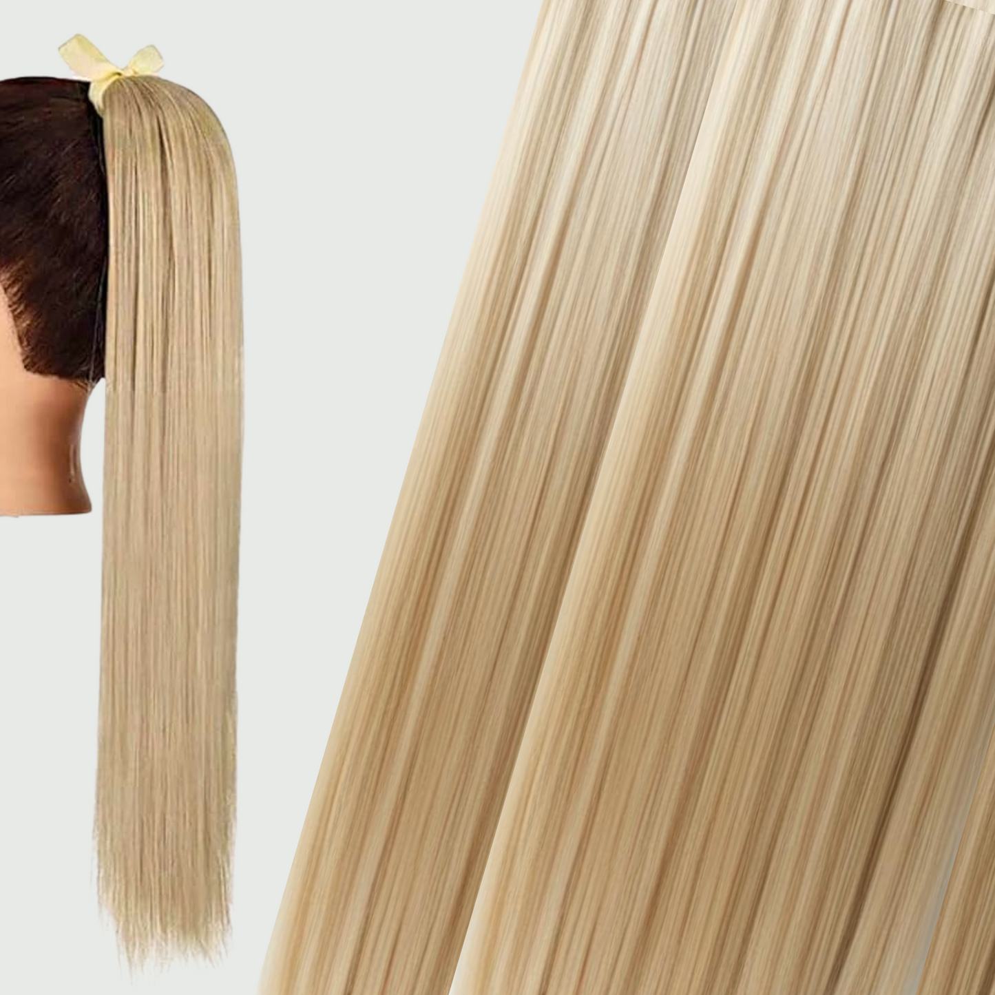 Extensiones de Cabello Tipo Cola con Cinta (Sintético Kanekalon) - Liso